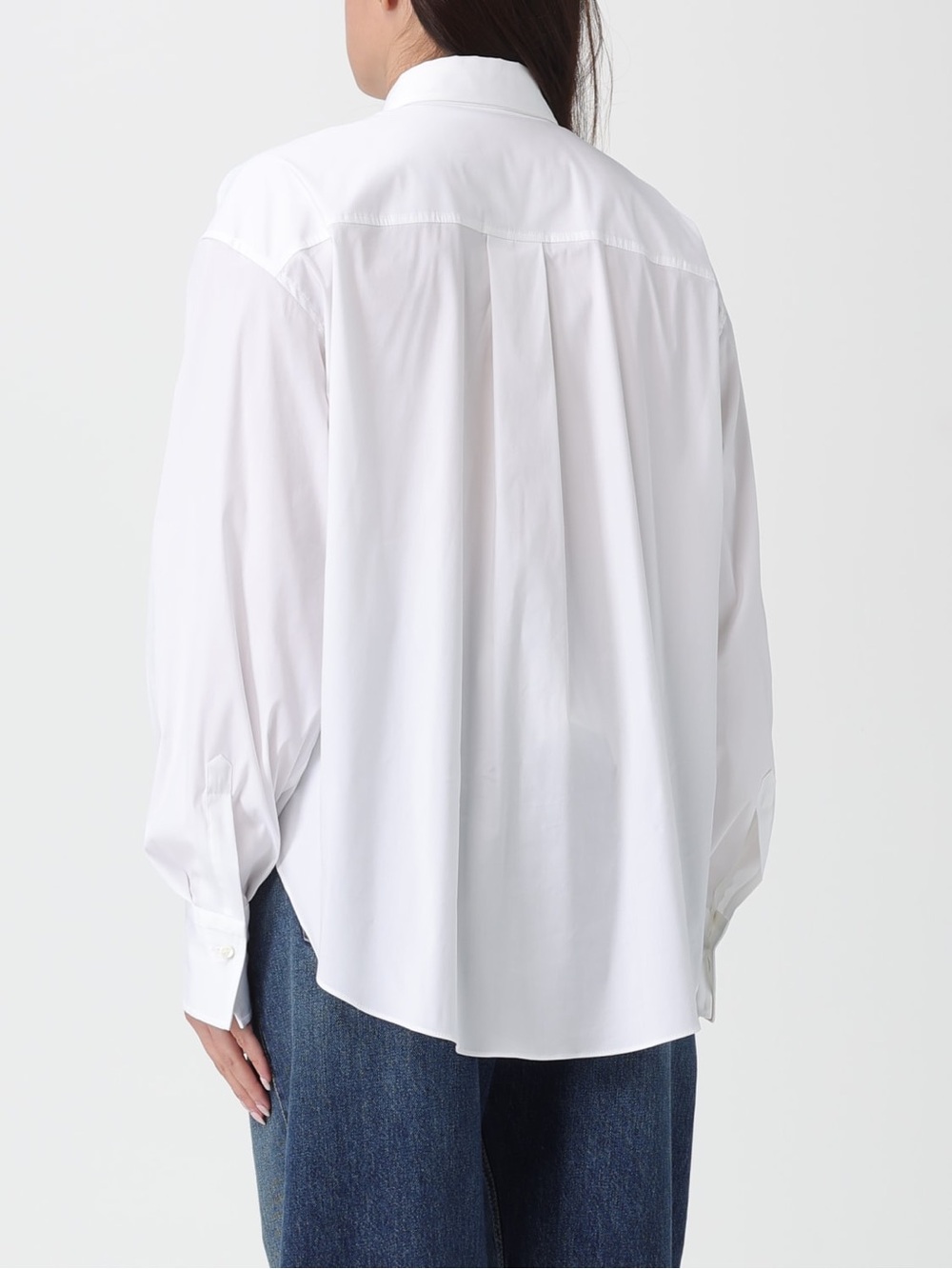 Brunello Cucinelli White Cotton Button-Front Blouse - Picture 8 of 10